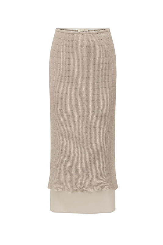 SWAYING 25 Early Autumn Double-layer Splicing Skirt SW-SW25PF3B05C2-HL Gray Green